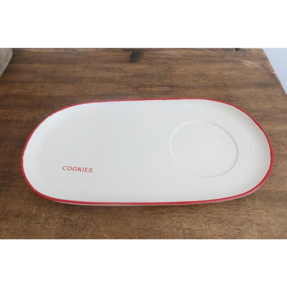 Hearth & Hand Magnolia Cookies & Milk Plate Set Stoneware Santa Christmas Cookie - Picture 3 of 7